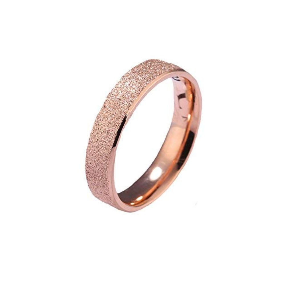 Yellow Chimes Rings for Women Dazzling Stardust Rose Gold Stainless Steel Band Ring for Girls & Women.