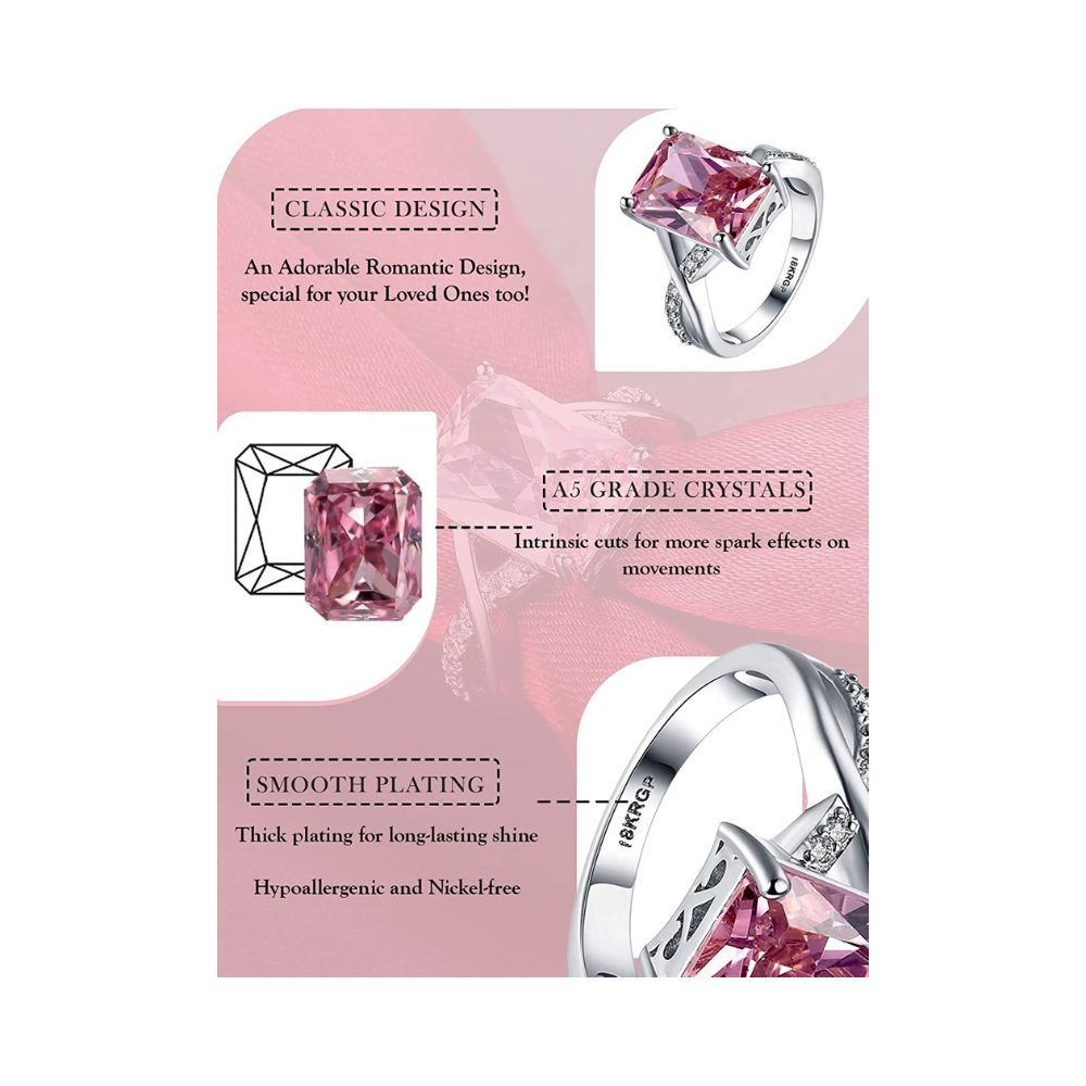 Yellow Chimes Rings forWomen and Girls| Crystals from Swarovski and White Stone Cocktail Designed Ring