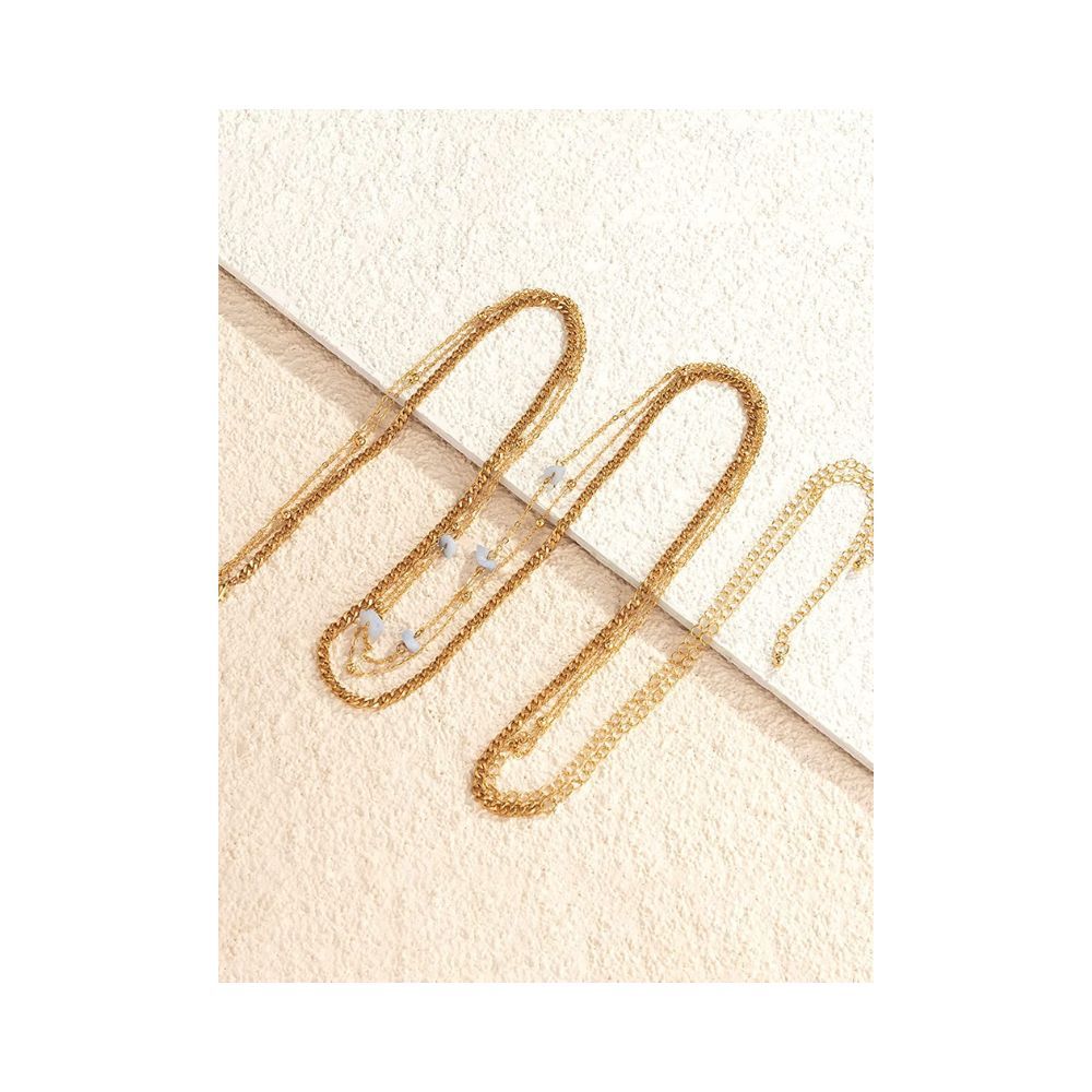 Yellow Chimes Waist Chain for Women Multicolor and Silver Stoned Elegant Multi-Layered chains