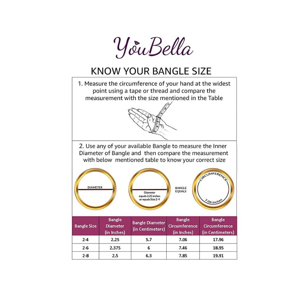 YouBella Bangles for Women Stylish Traditional Casual Party Original Hand Work Bangles for Women and Girls