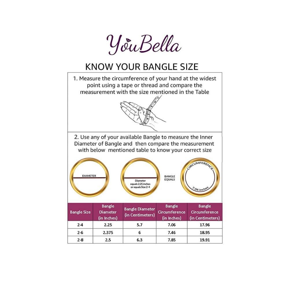 YouBella Bangles for Women Stylish Traditional Casual Party Original Hand Work Bangles for Women and Girls