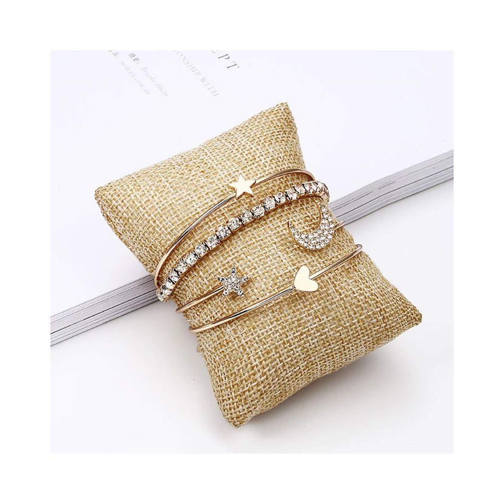 YouBella Celebrity Inspired Jewellery Layered Crystal Bangle Bracelet Combo Gold Plated Multi Strand Bracelet