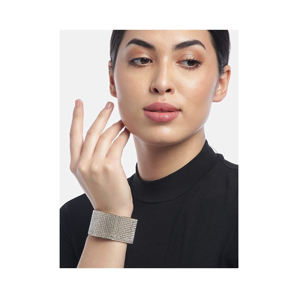 YouBella Fashion Jewellery Gold Plated Crystal Studded Bangle Bracelet for Girls and Women