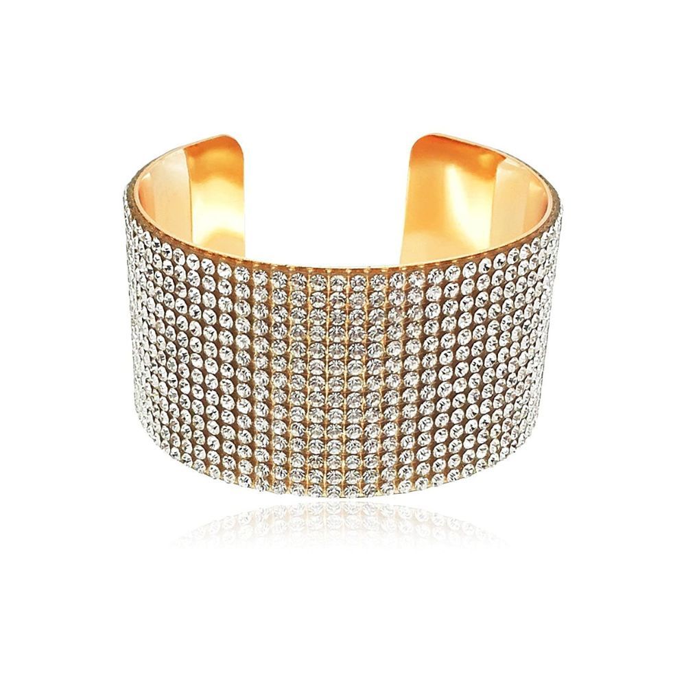 YouBella Fashion Jewellery Gold Plated Crystal Studded Bangle Bracelet for Girls and Women