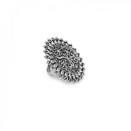 Buy YouBella Jewellery Bohemain Oxidised Rings Combo Of 8 Rings (Silver)  (Ybrg_20121) Online