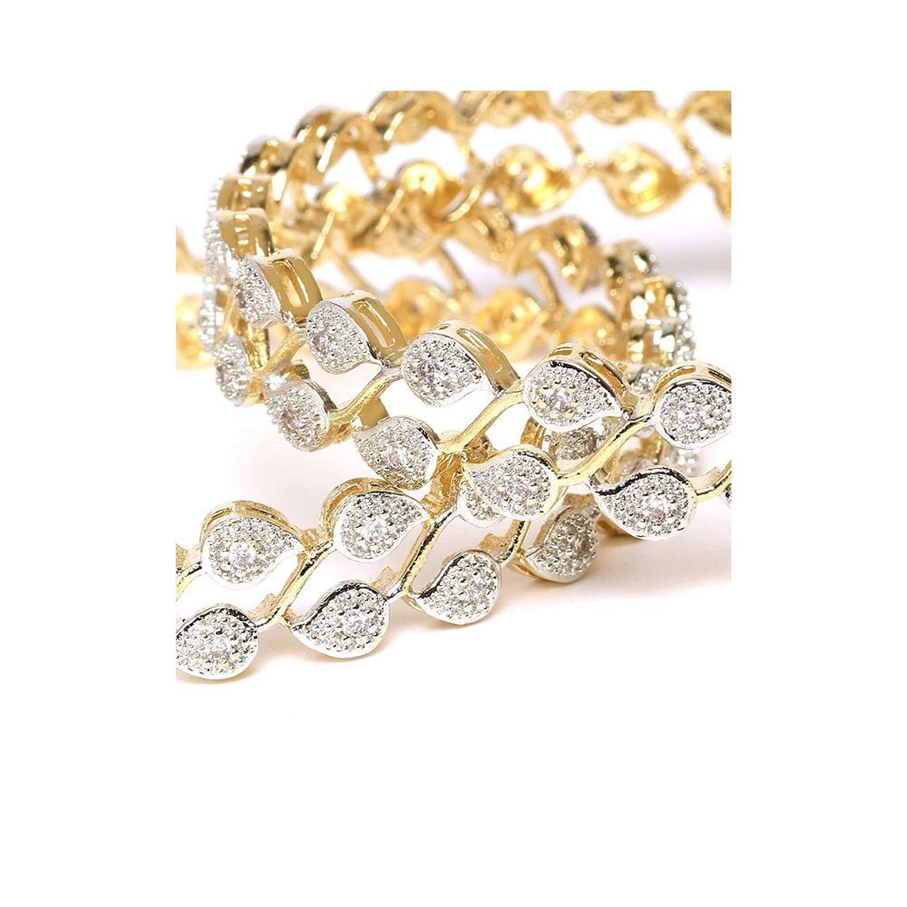 YouBella Jewellery American Diamond Gold Plated Bangles For Women and Girls