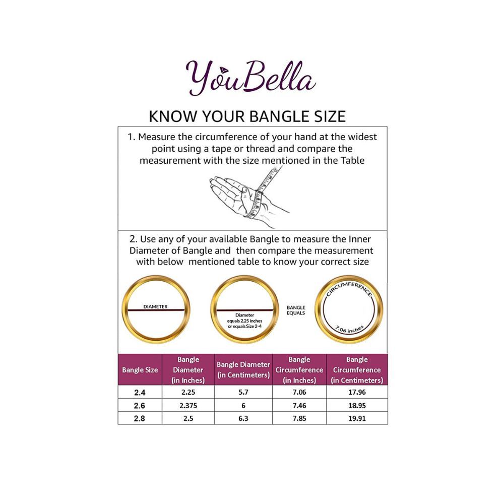 YouBella Jewellery American Diamond Gold Plated Bangles For Women and Girls