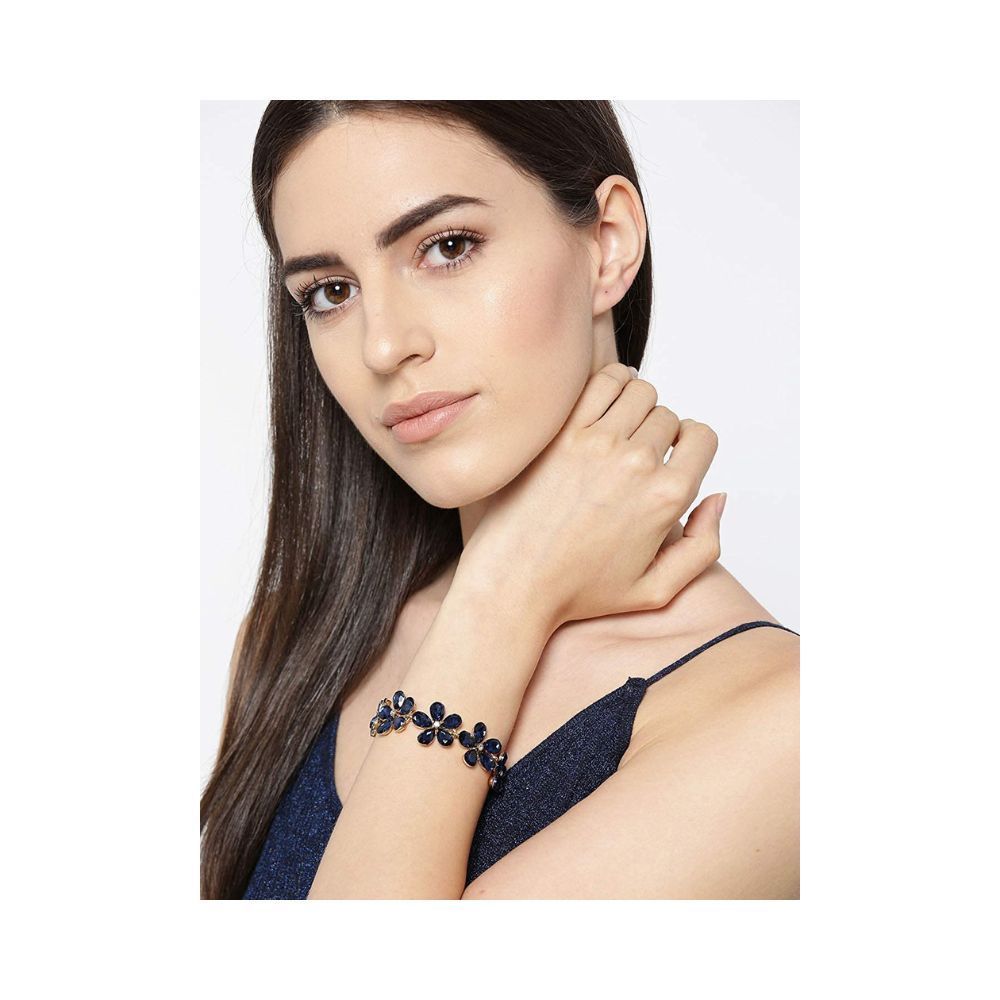 YouBella Jewellery Gold Plated Stylish Latest Crystal Bracelet Bangle Jewellery for Girls and Women