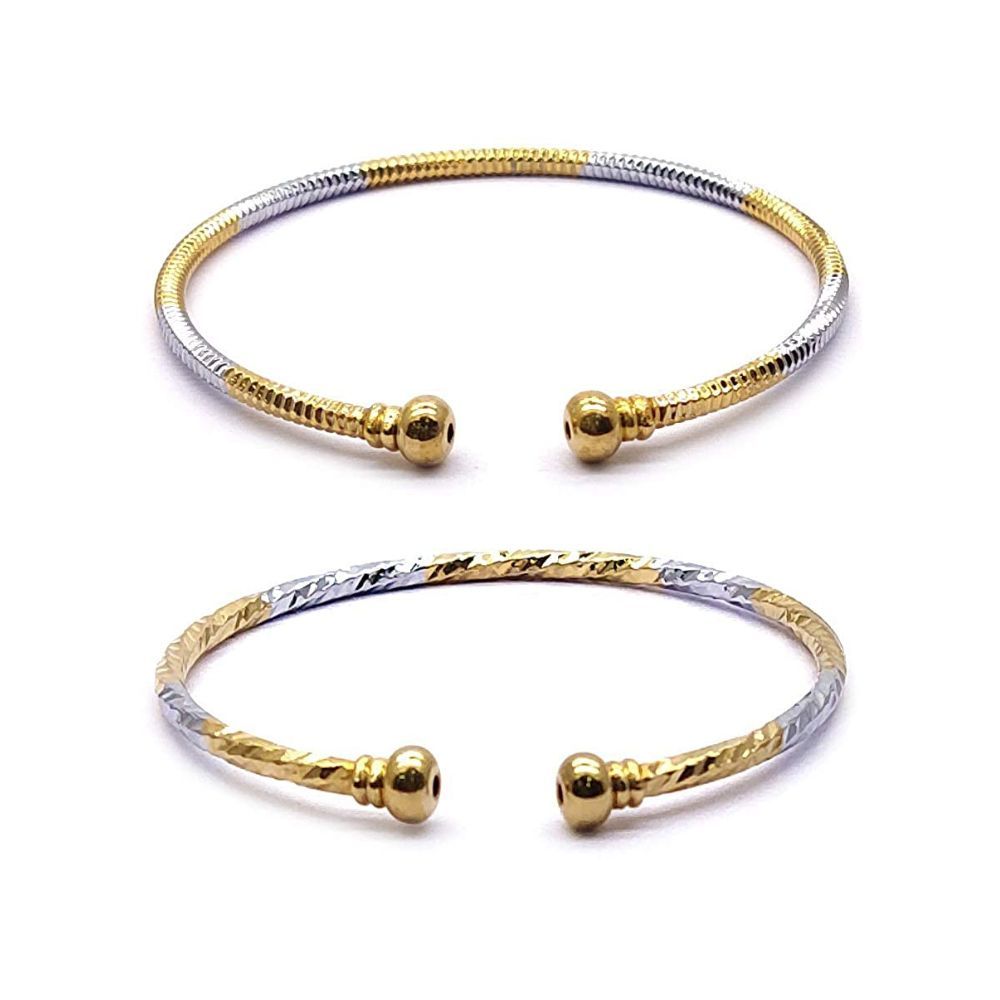 YouBella Jewellery Silver and Gold Stylish Adjustable Bracelet Combo of Two for Girls and Women
