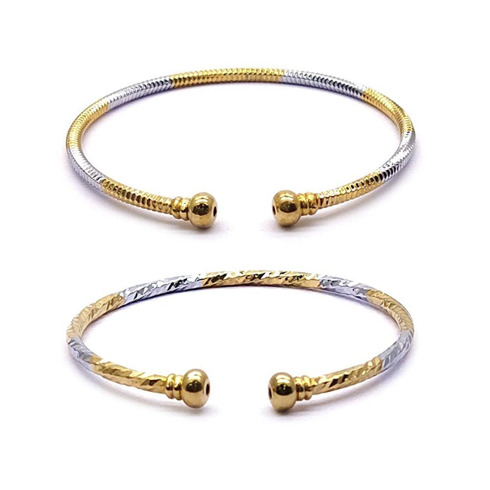 YouBella Jewellery Silver and Gold Stylish Adjustable Bracelet Combo of Two for Girls and Women