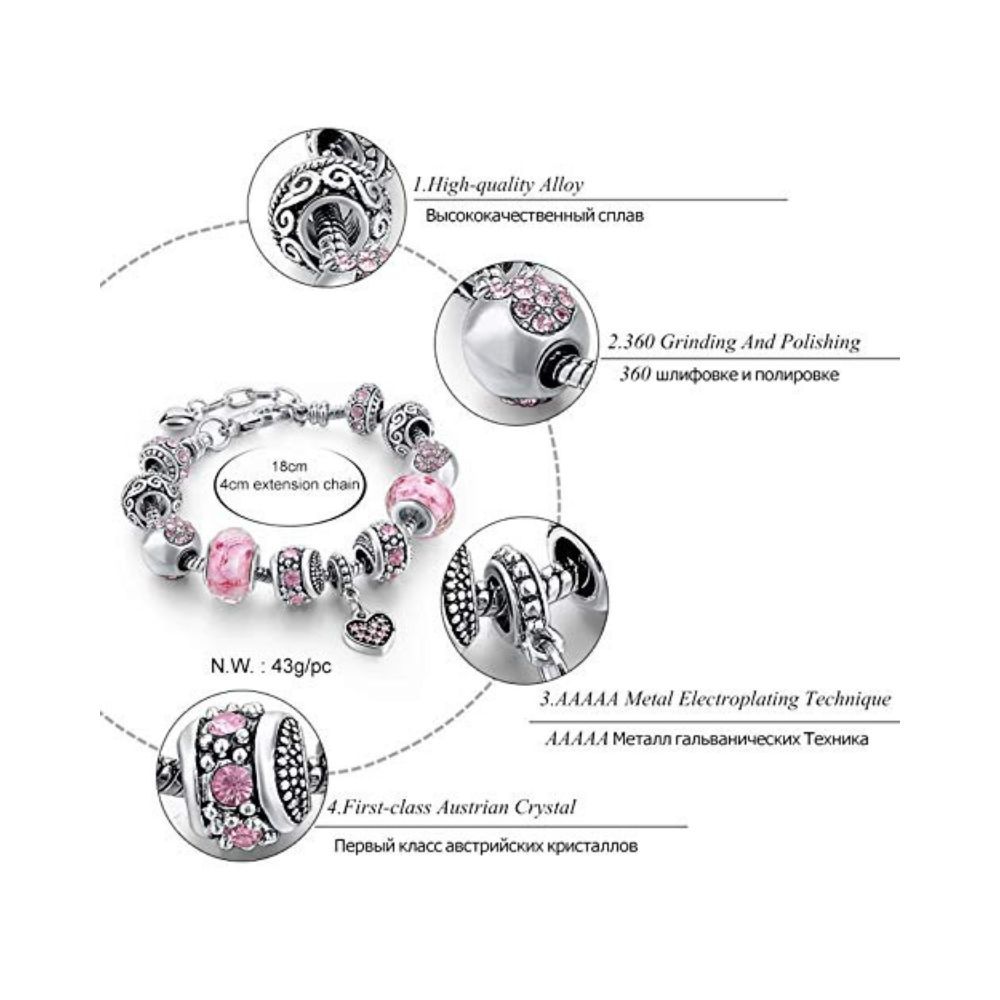 YouBella Jewellery Silver Plated Stylish Latest Crystal Bracelet Bangle Jewellery For Girls and Women