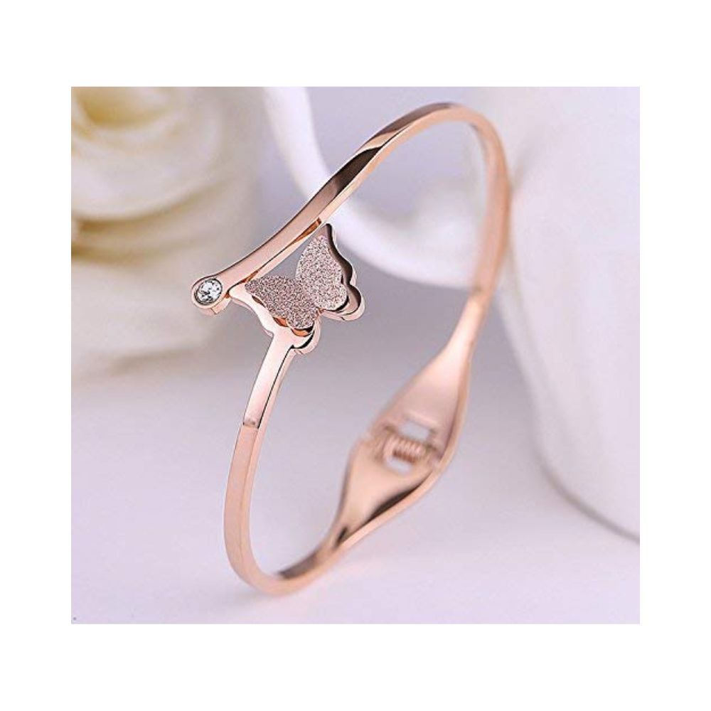 YouBella Jewellery Stylish Latest Design 18k Rose Gold Plated Butterfly Necklace Jewellery Set for Women and Girls
