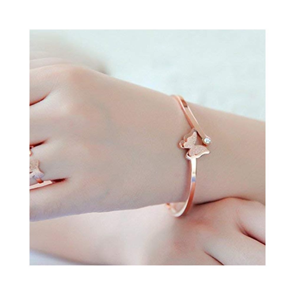 YouBella Jewellery Stylish Latest Design 18k Rose Gold Plated Butterfly Necklace Jewellery Set for Women and Girls