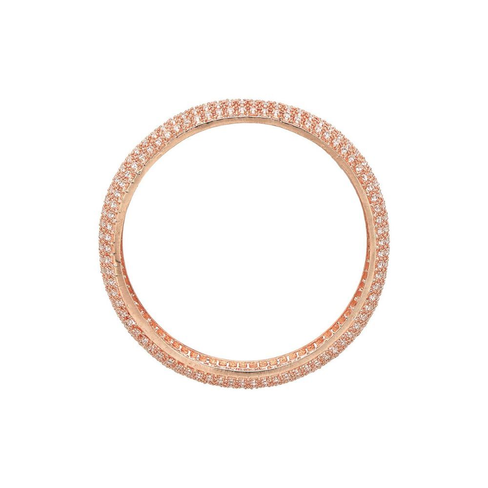 YouBella Jewellery Stylish Rose Gold Plated American Diamond Studded Bangles