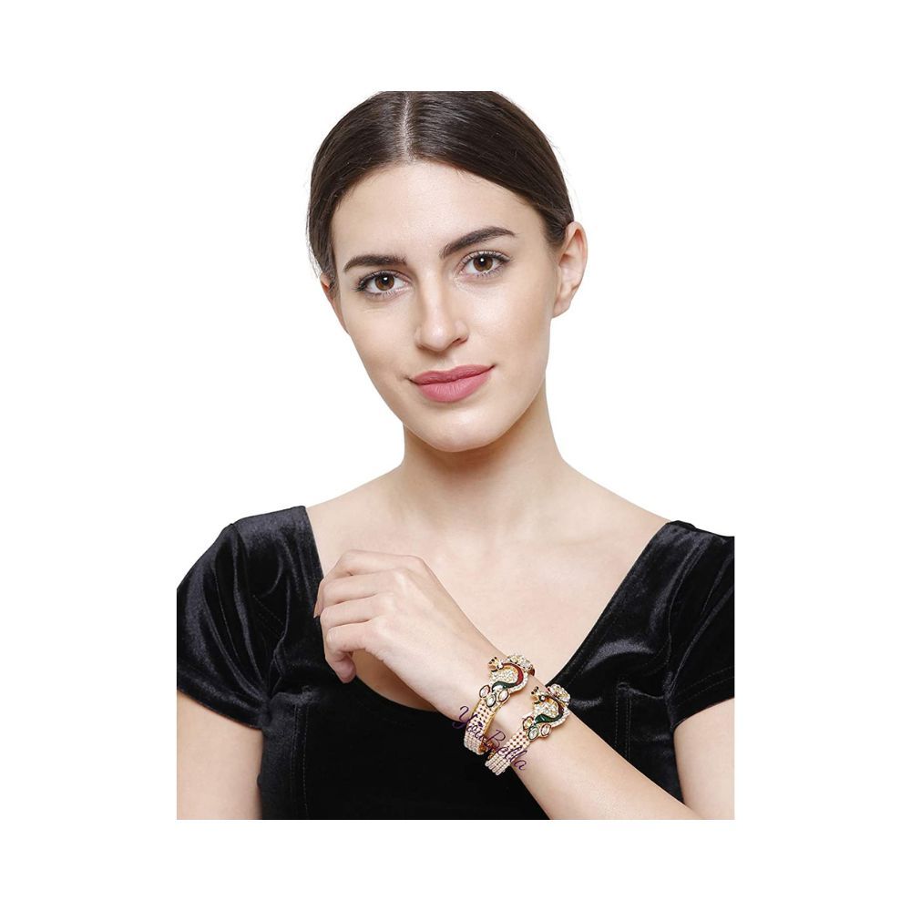 YouBella Jewellery Traditional Gold Plated Bracelet Bangle Set for Girls and Women