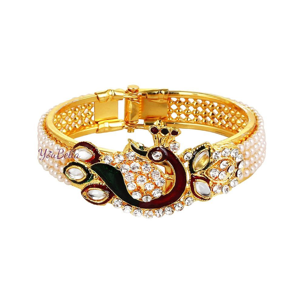 YouBella Jewellery Traditional Gold Plated Bracelet Bangle Set for Girls and Women