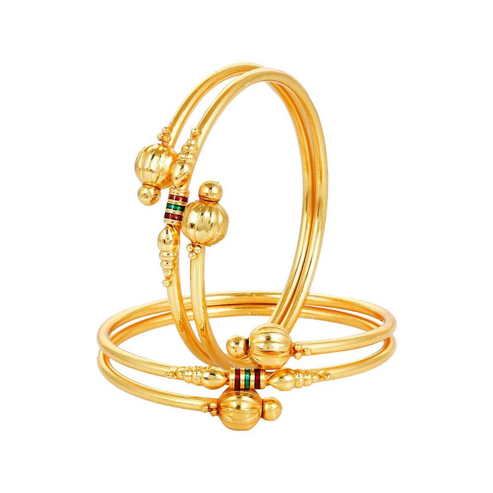 YouBella Jewellery Traditional Gold Plated Combo of 5 Pair of Bracelet Bangles Set for Girls and Women