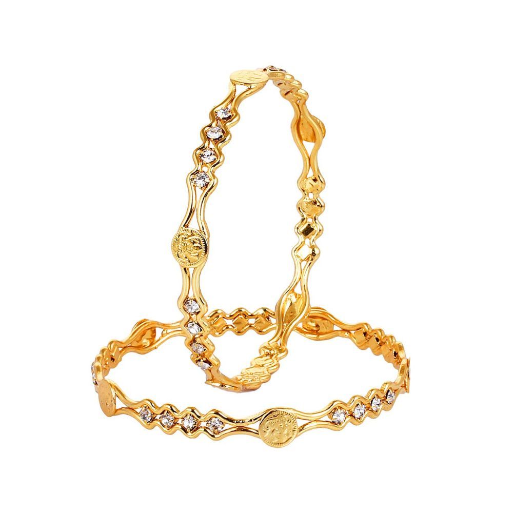 YouBella Jewellery Traditional Gold Plated Combo of 6 Pair of Bracelet Bangles Set for Girls and Women