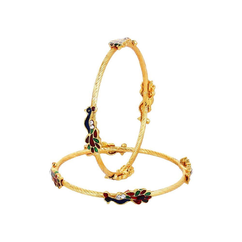 YouBella Jewellery Traditional Gold Plated Combo of 6 Pair of Bracelet Bangles Set for Girls and Women