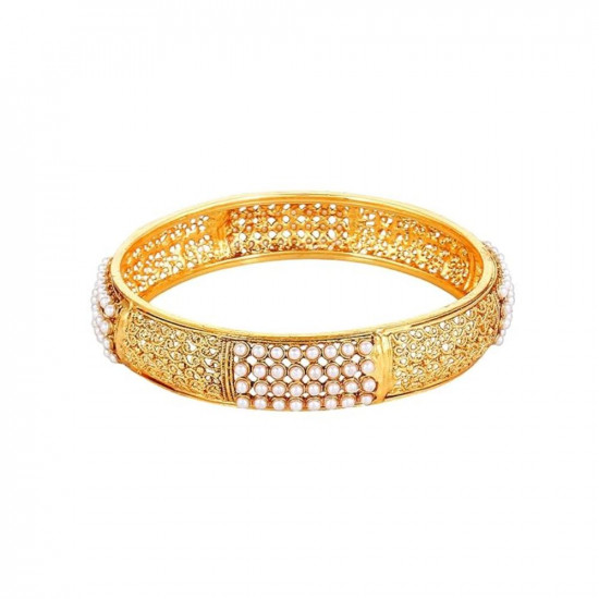 YouBella Jewellery Traditional Gold Plated Pearl Studded Bracelet