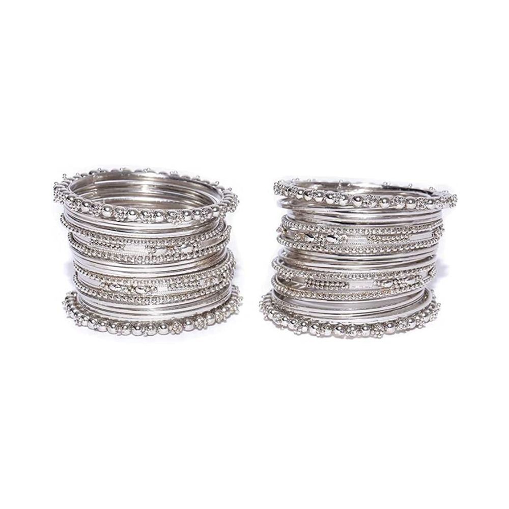 YouBella Jewellery Traditional Silver Plated Oxidized Bracelet Bangles Set for Girls and Women