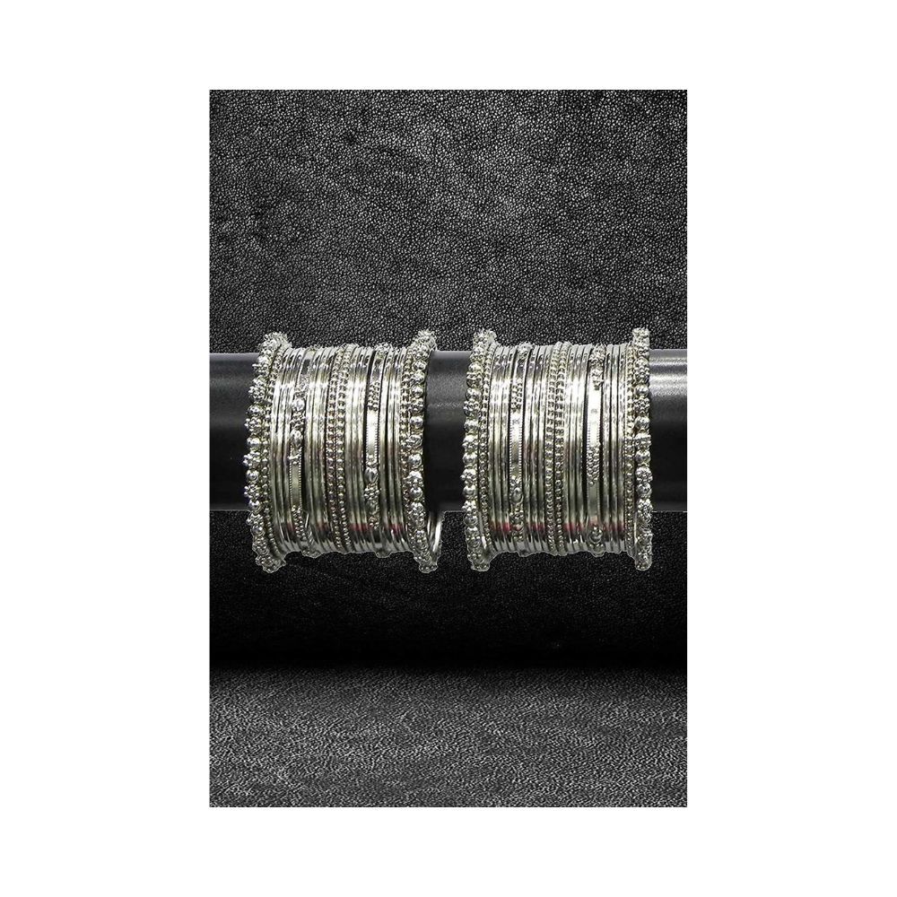 YouBella Jewellery Traditional Silver Plated Oxidized Bracelet Bangles Set for Girls and Women
