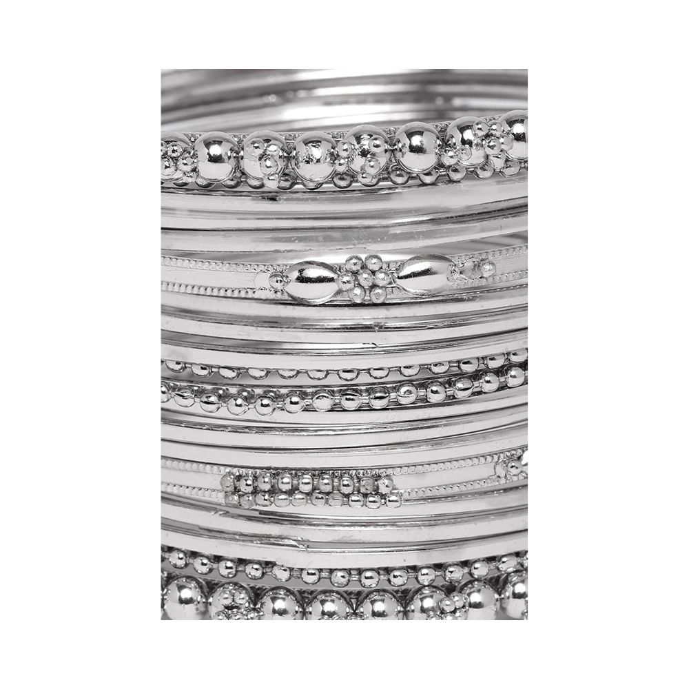 YouBella Jewellery Traditional Silver Plated Oxidized Bracelet Bangles Set for Girls and Women