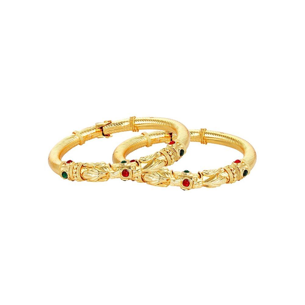 YouBella Traditional Jewellery Gold Plated Bangles Jewellery for Women and Girls (Adjustable)