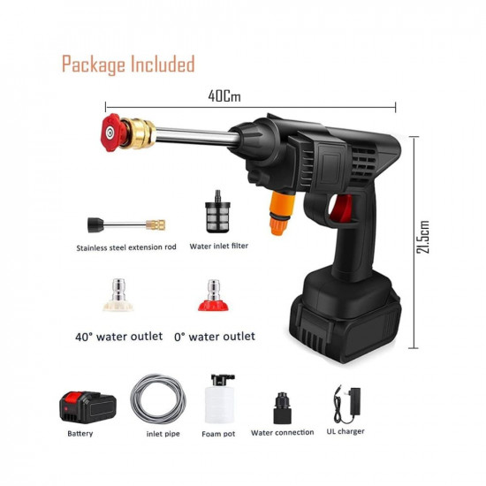 YUGMI SHOP Cordless 48V Electric Car Pressure Washer Power Washer with Accessories Portable Power Cleaner