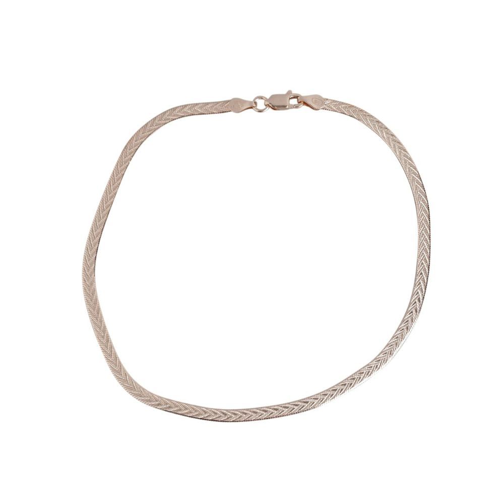 ZAVYA 925 Pure Silver Anklet Rose Gold Braided and Twisted Pack of 1 Anklet Foot Jewelry for Women & Girls