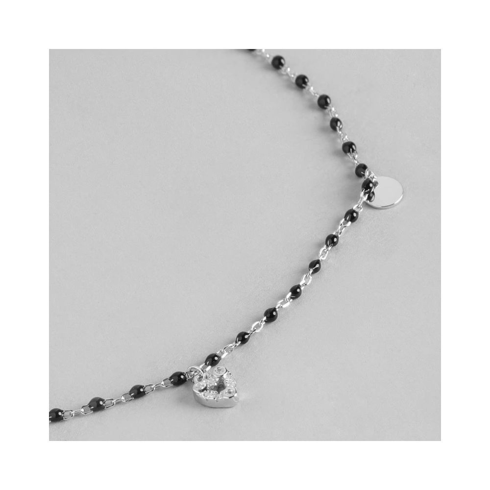 ZAVYA 925 Pure Silver Anklet Rose Gold Braided and Twisted Single