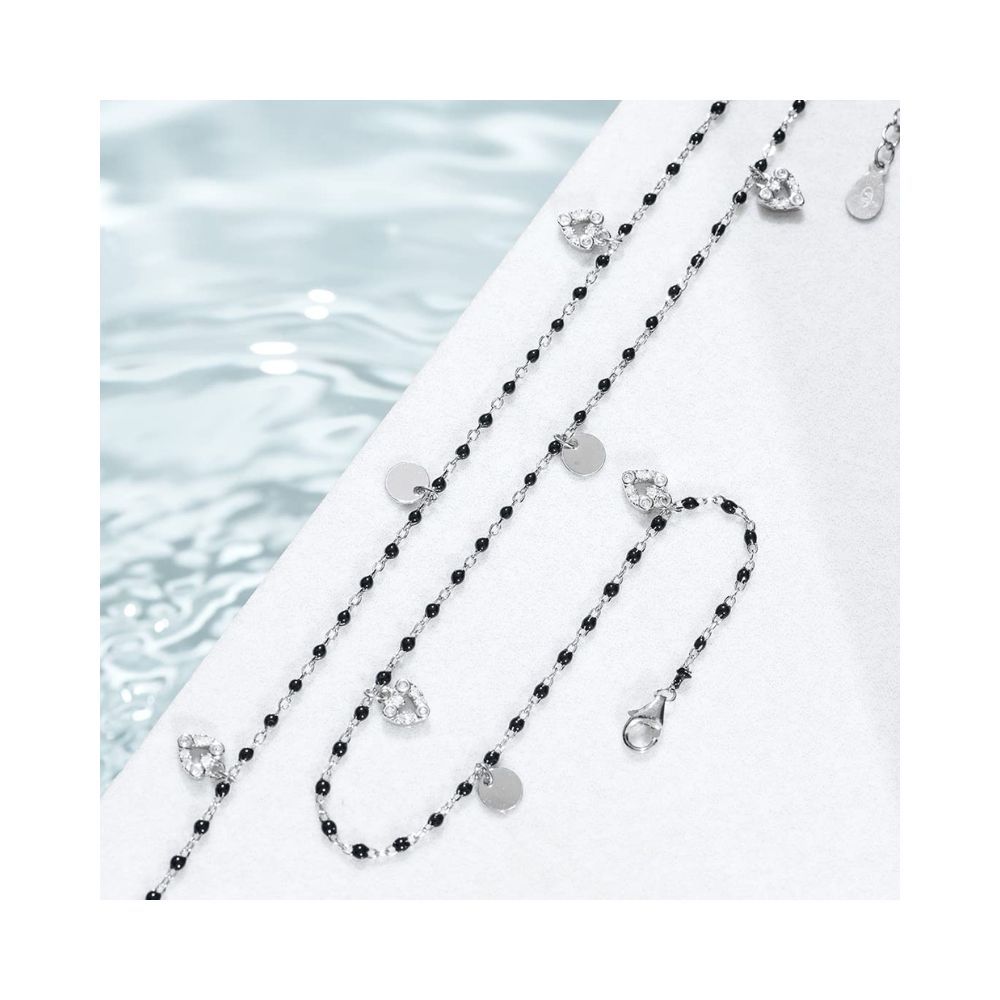 ZAVYA 925 Sterling Silver Anklets Rose Gold Braided and Twisted Anklet Pair