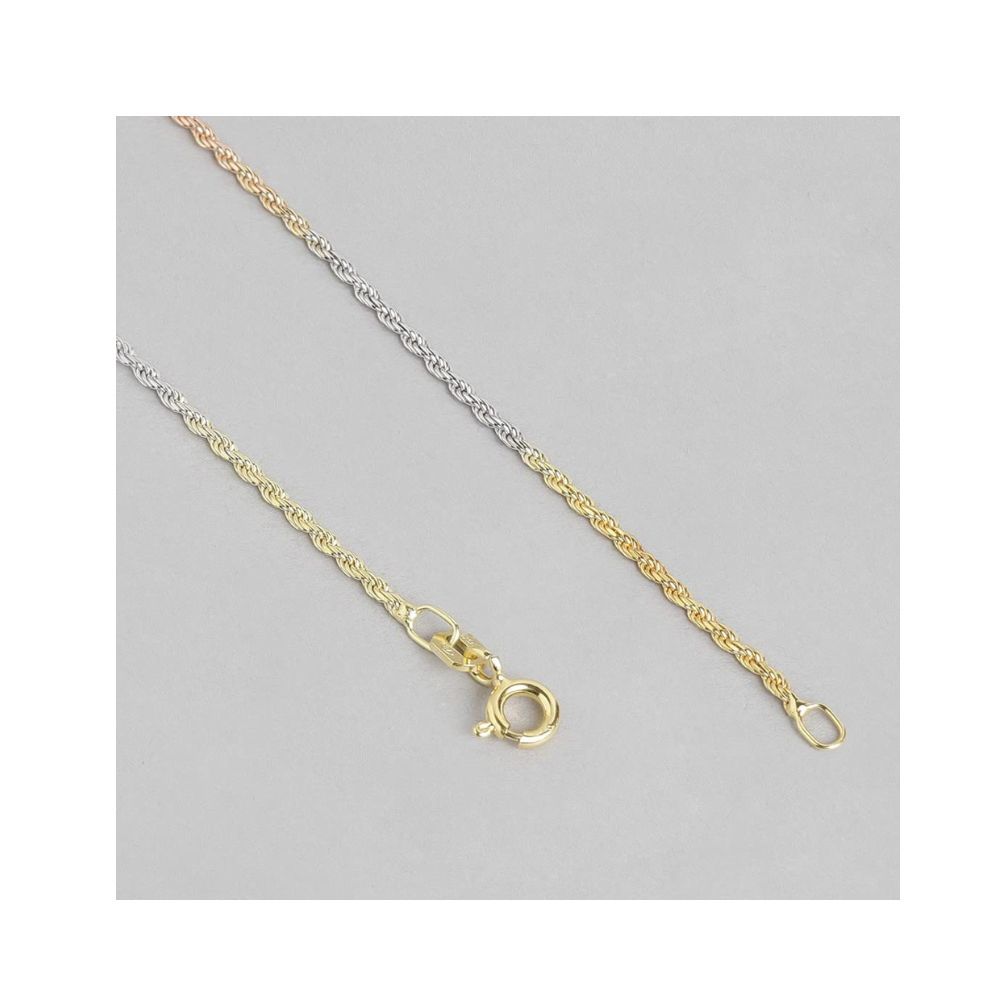 ZAVYA Pure 925 Pure Silver Designer Dual Plating Anklets