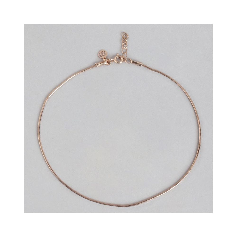 ZAVYA Pure 925 Pure Silver Designer Rose Gold Plated Anklets