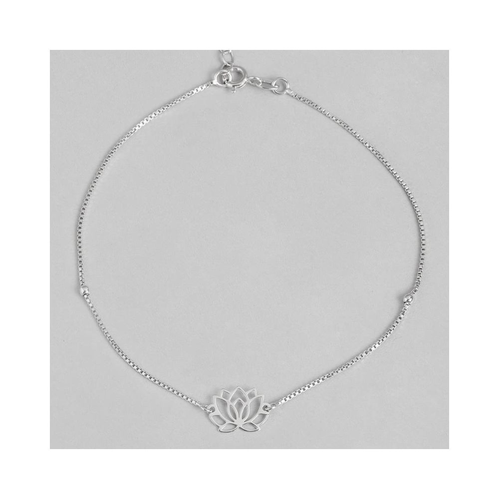 ZAVYA Pure 925 Pure Silver Set of 2 Anklets Foot Jewelry Gift for Women