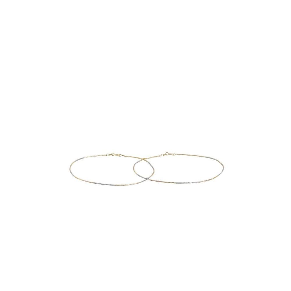 ZAVYA Women Rhodium Plated Pure 925 Pure Silver Anklets Pair Silver Foot Jewelry