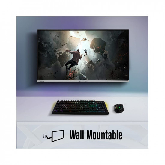 ZEBRONICS 68.5cms 27inch Widescreen Monitor, IPS, Ultra Slim, FHD 1920x1080 Pixels, HDMI, VGA, 250nits, Built in Speaker, Wall mountable, 75hz - ZEB-A27FHD LED, Black