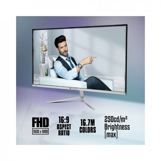 ZEBRONICS 68.5cms 27inch Widescreen Monitor, IPS, Ultra Slim, FHD 1920x1080 Pixels, HDMI, VGA, 250nits, Built in Speaker, Wall mountable, 75hz - ZEB-A27FHD LED, Black