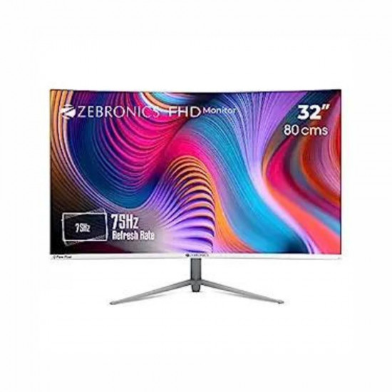 ZEBRONICS AC32FHD LED Curved 75Hz 80Cm 32 81 28 Cm 1920x1080 Pixels FHD Resolution Monitor with HDMI VGA Dual Input