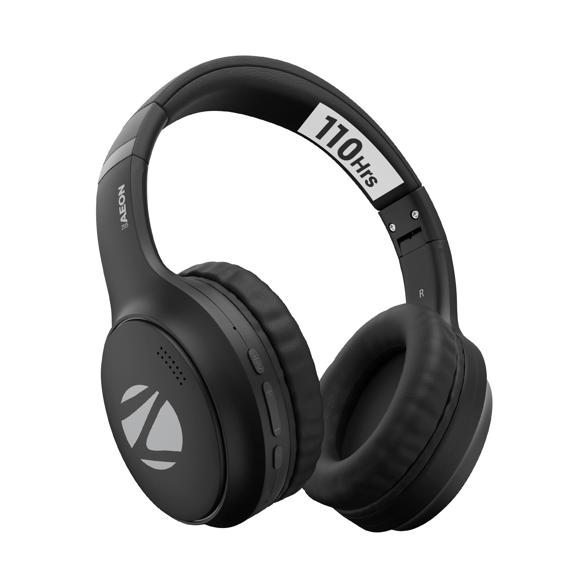 ZEBRONICS AEON Over Ear Wireless Headphone with 110h Battery Backup Supports Bluetooth  AUX Gaming Mode ENC Dual Pairing Rapid Charging Black
