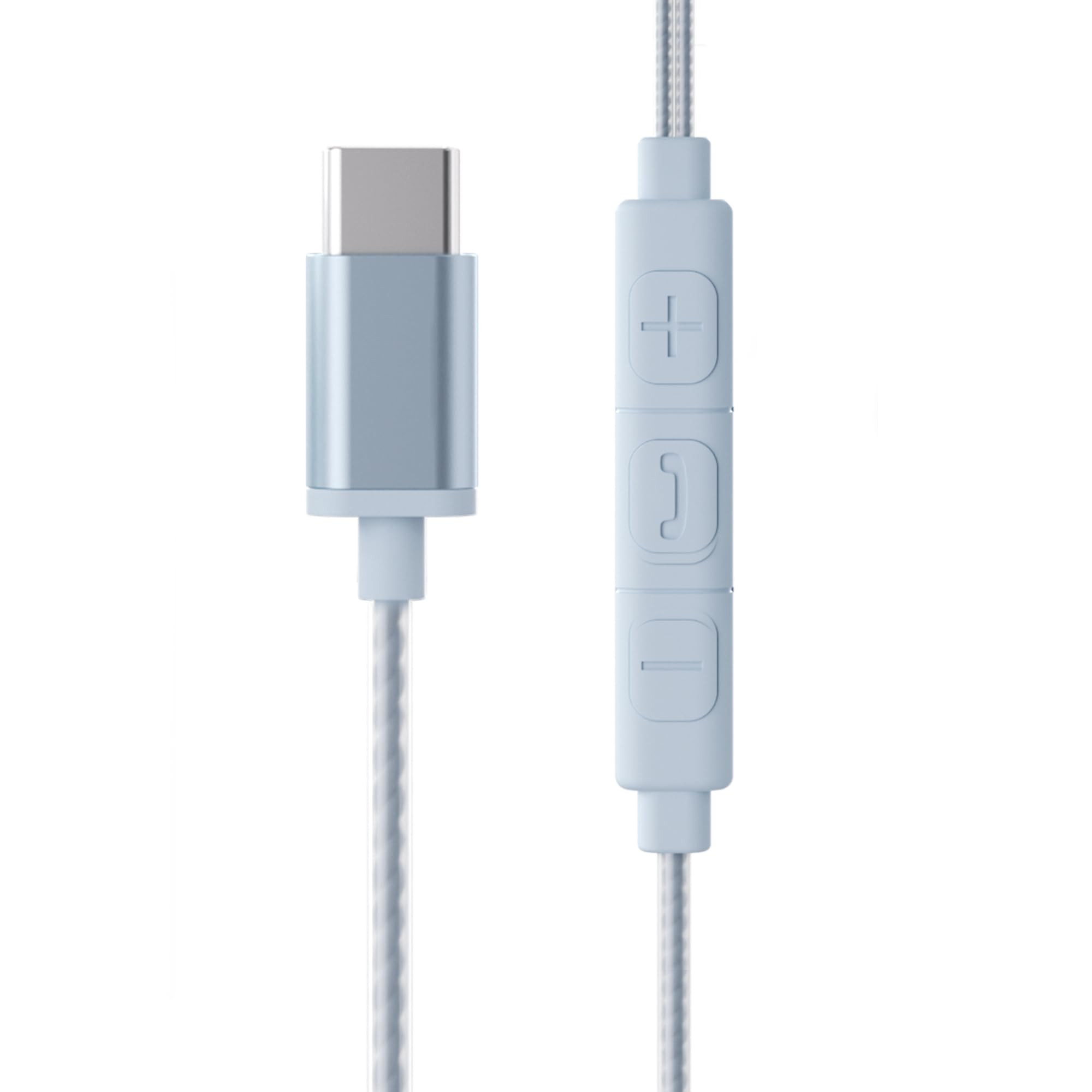 ZEBRONICS Buds C10 in Ear Type-C Wired Headphones with in-Line Mic Metallic Design Volume Control 12M Cable 10Mm Driver Light Blue