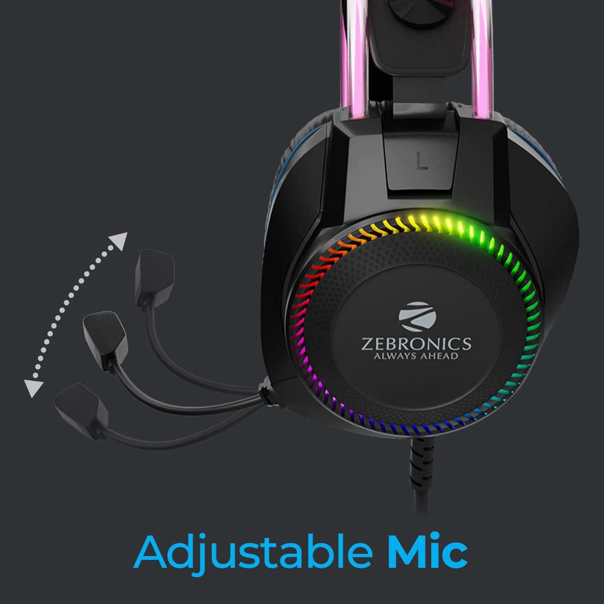 Zebronics Jet PRO Premium Wired Gaming On Ear Headphone Black