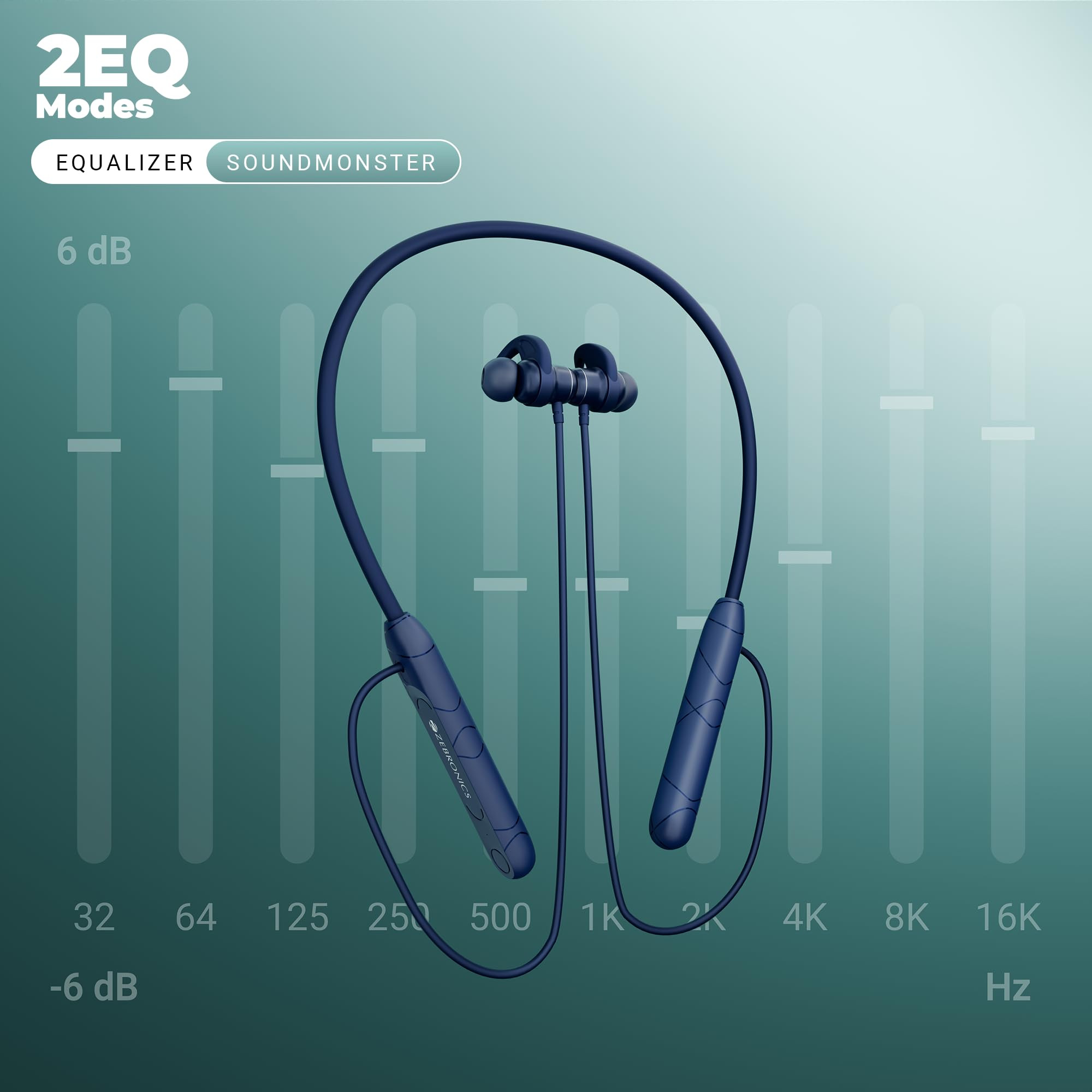ZEBRONICS RAGA F2 Bluetooth Neckband in Ear 22 Hours Playback ENC Rapid Charging Dual Pairing Magsnap Magnetic Play  Pause 2 EQ Modes Bluetooth v54 Call Function Gaming Mode Blue