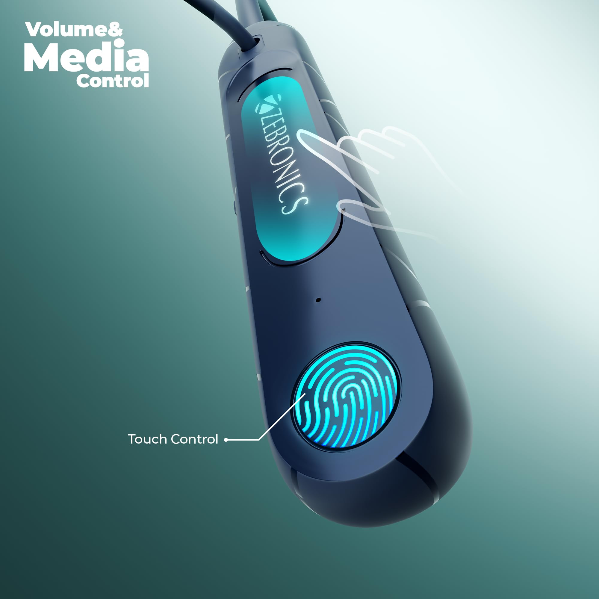 ZEBRONICS RAGA F2 Bluetooth Neckband in Ear 22 Hours Playback ENC Rapid Charging Dual Pairing Magsnap Magnetic Play  Pause 2 EQ Modes Bluetooth v54 Call Function Gaming Mode Blue