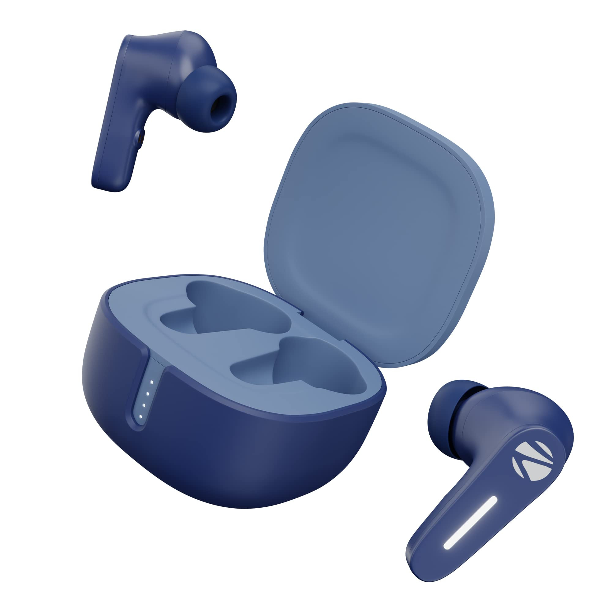 Zebronics Sound Bomb 7 Bluetooth TWS in Ear Earbuds with 60H Playtime ENC Mic Rapid Charge Upto 50ms Gaming Mode Flash Connect Voice Assistant Smooth Touch Control BT v52 Type C Blue