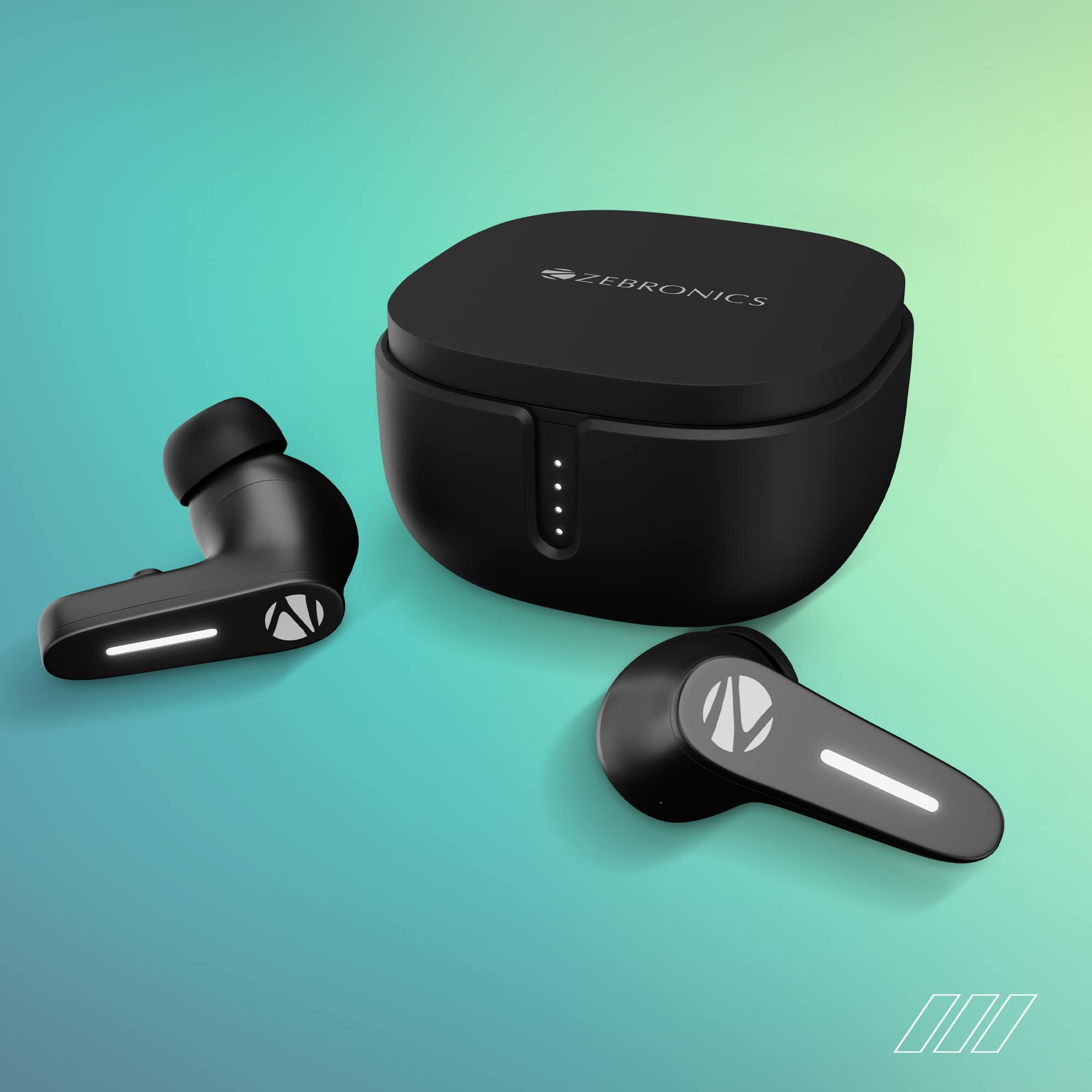 ZEBRONICS Sound Bomb 7 Bluetooth TWS in Ear Earbuds with 60H Playtime ENC Mic Rapid Charge Upto 50ms Gaming Mode Flash Connect Voice Assistant Smooth Touch Control BT v52 Type C Black