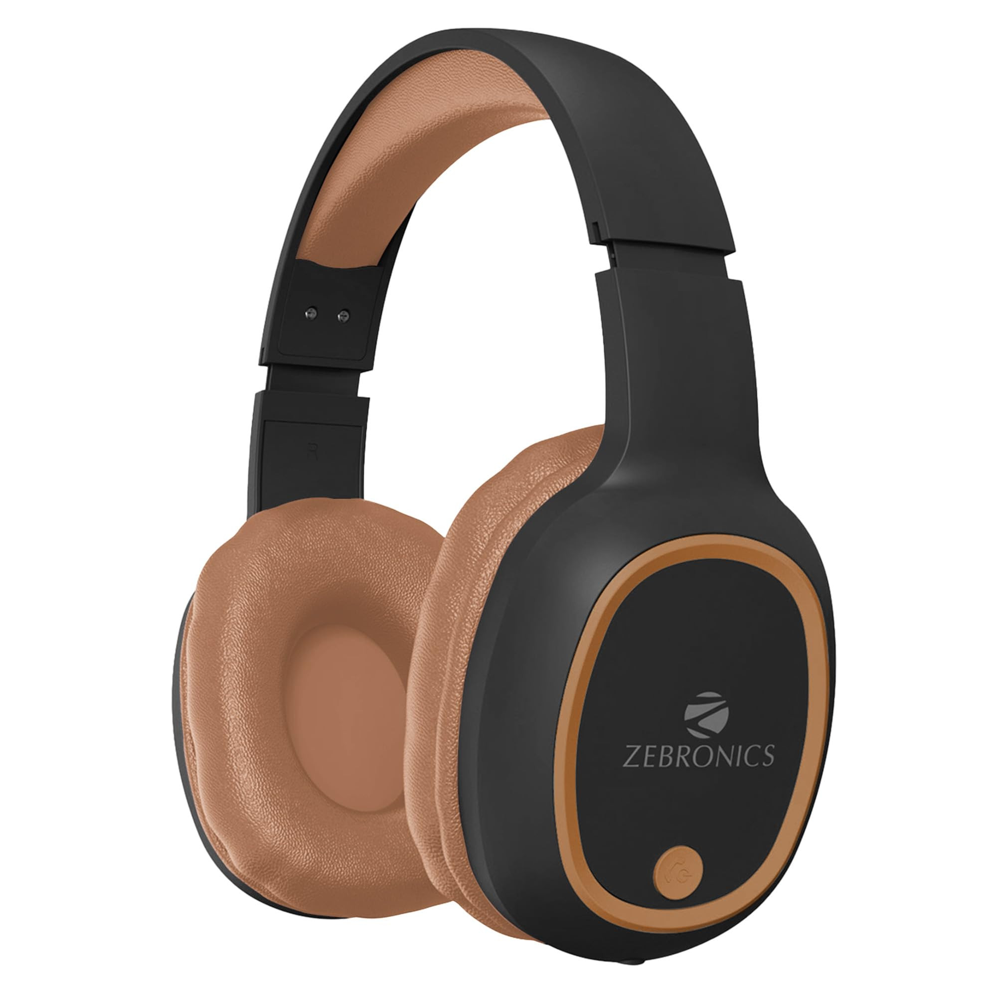 ZEBRONICS Thunder Over Ear Bluetooth 53 Wireless Headphones with 60H Backup Gaming Mode Dual Pairing Enc Aux Micro Sd Voice Assistant Comfortable Earcups Call Function Brown