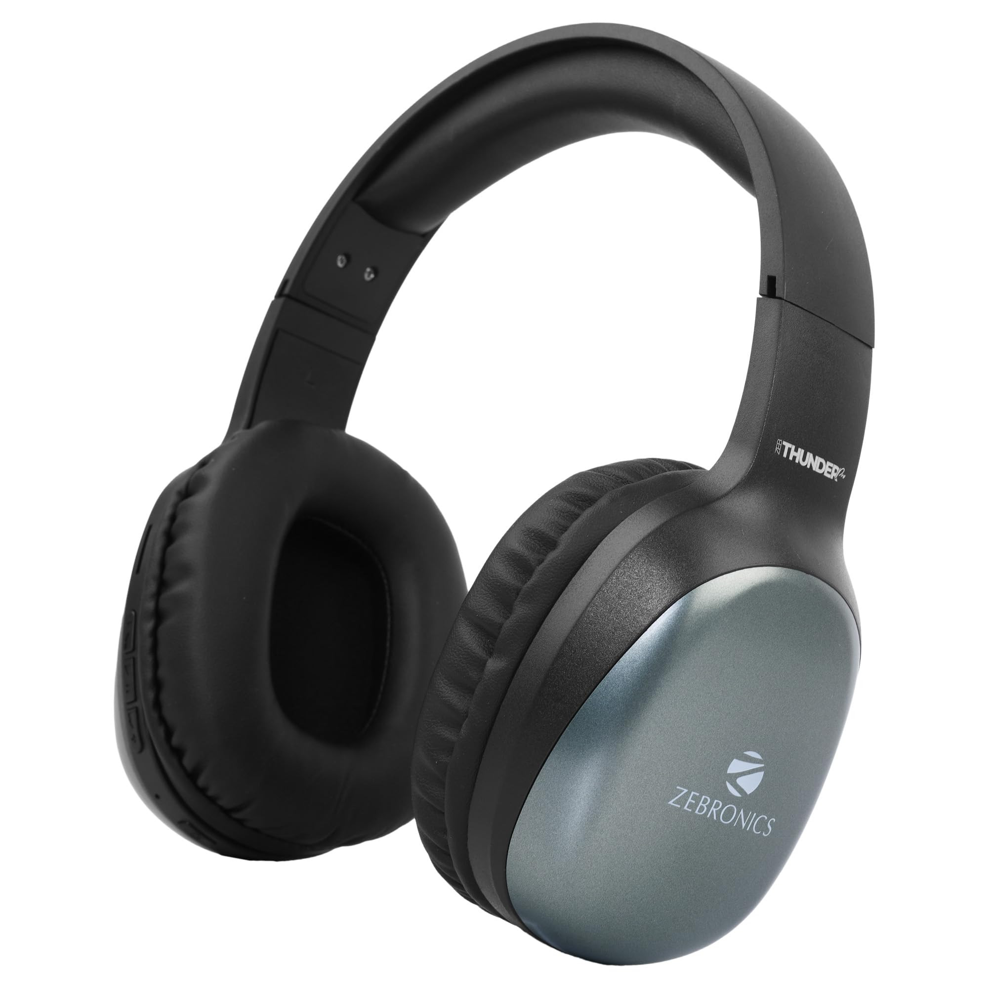 ZEBRONICS Thunder Pro Wireless Over Ear Headphone with Dual Pairing Gaming Mode Enc Bluetooth Call Function Aux Micro Sd Voice Assistant Deep Bass Up to 60H Backup Olive Green