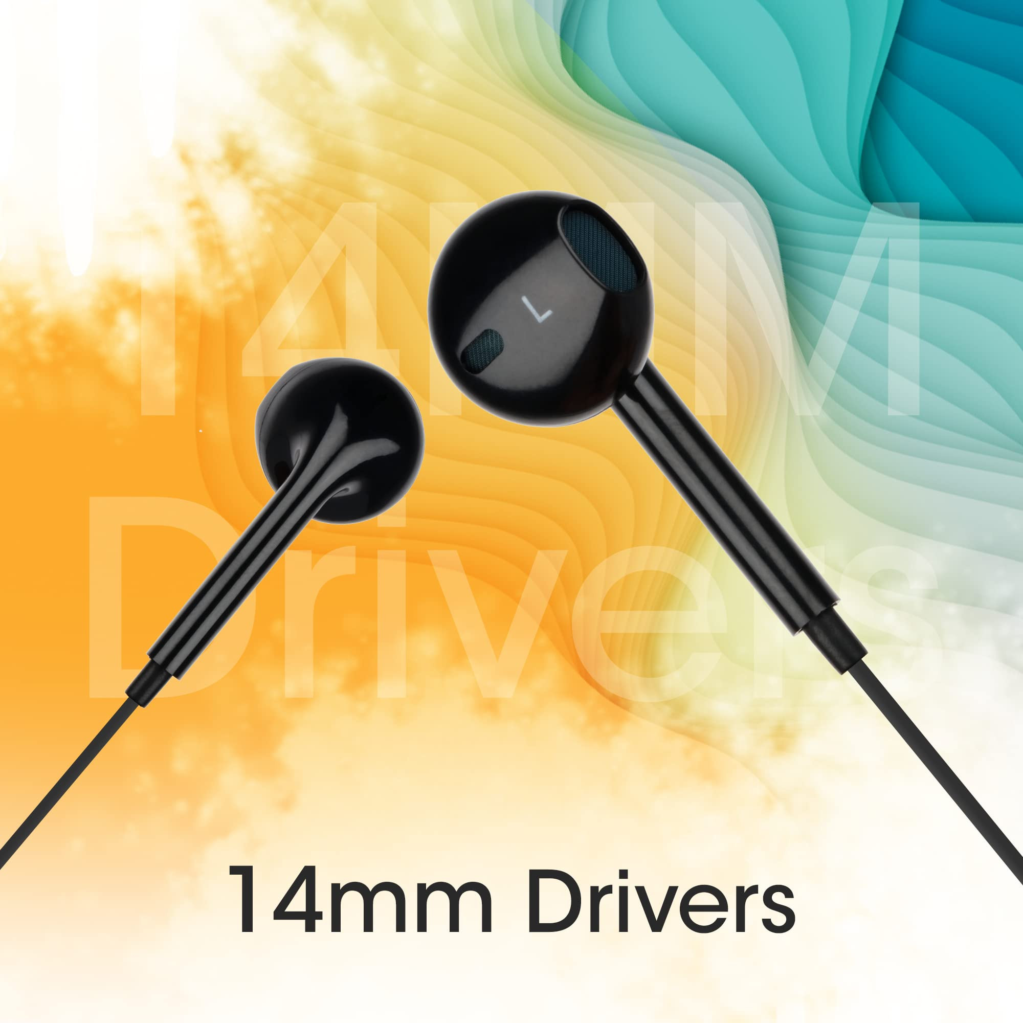 ZEBRONICS Zeb-Buds 30 35mm Stereo Earphone with Microphone for Calling Volume Control Multifunction Button 14mm Drivers Stylish eartip12 Meter Durable Cable and Lightweight DesignBlack