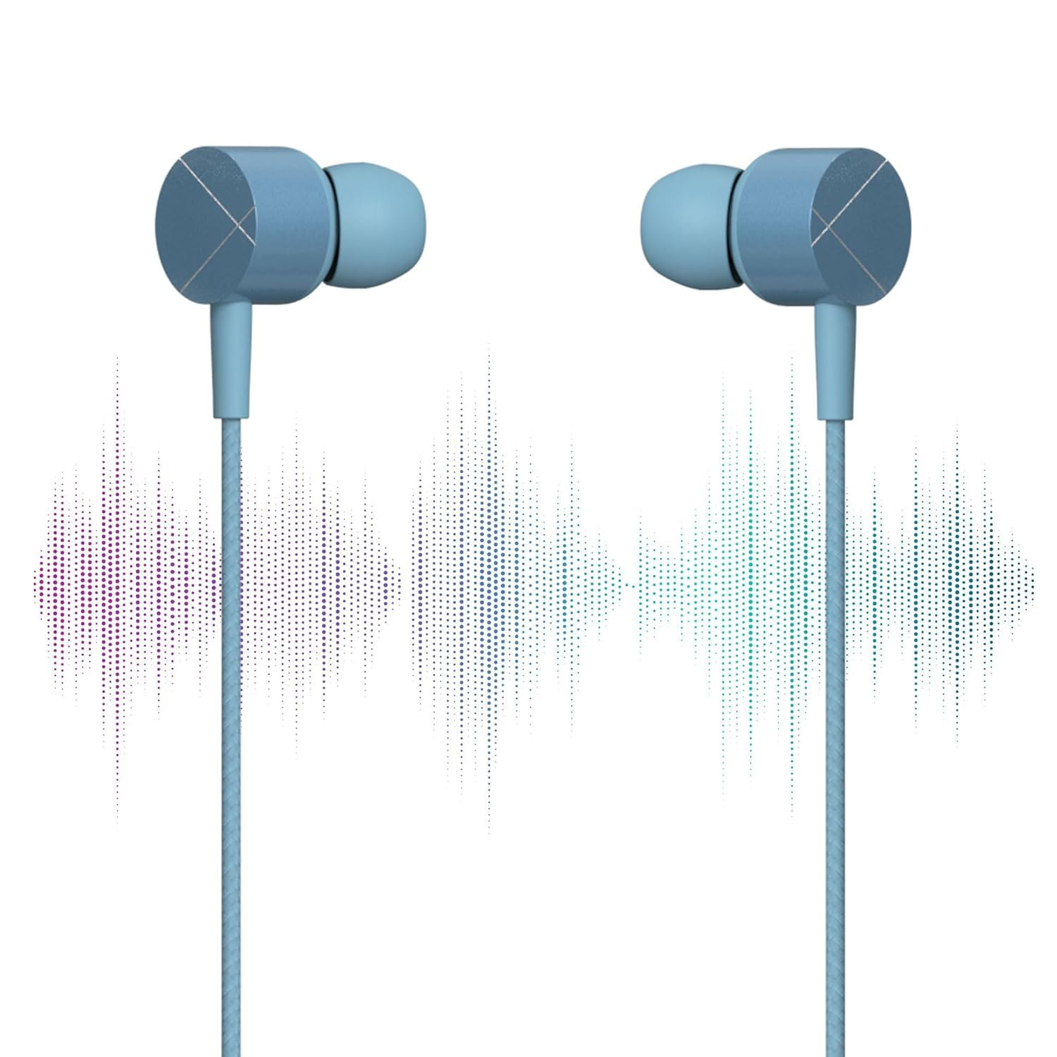 ZEBRONICS Zeb Buds C2 in Ear Type C Wired Earphones with Mic Braided 12 Metre Cable Metallic Design 10mm Drivers in Line Mic  Volume Controller Blue